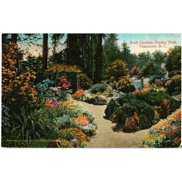 Rock Gardens Stanley Park Vancouver British Columbia Canada Postcard - Picture 1 of 2